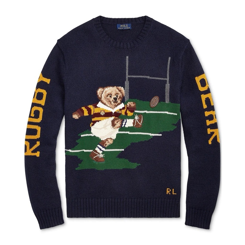 Polo Ralph Lauren Rugby Bear Kicker Bear Jumper Knit Sweater